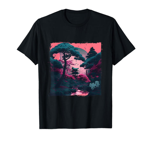 Japanese Digital Woodblock Art T-Shirt - Aesthetic Graphic for Adults - T-Shirt, Sweatshirt, Hoodie