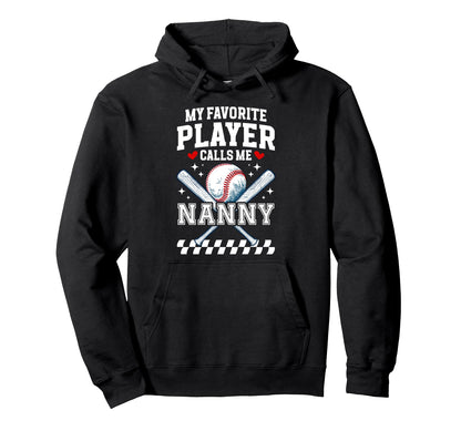 Proud Baseball Nanny Baseball Player Hoodie - Aesthetic Graphic Unisex - T-Shirt, Sweatshirt, Hoodie