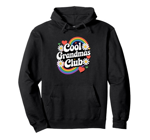 Grandmas Club Groovy Rainbow Funny Hoodie - Unique Graphic for Adults - T-Shirt, Sweatshirt, Hoodie