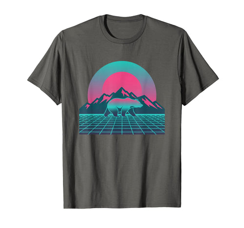 Bear Sunset Mountain Vaporwave T-Shirt - Trendy Graphic for Adults - T-Shirt, Sweatshirt, Hoodie
