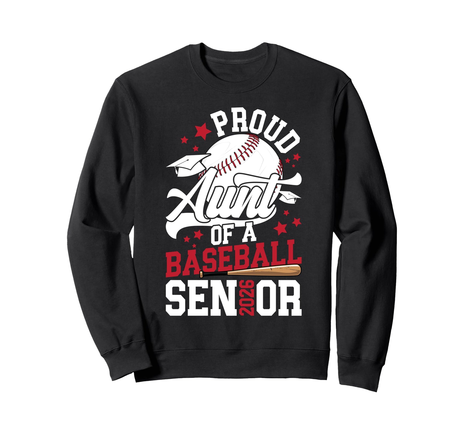 Proud Aunt Baseball Senior Aunt Sweatshirt - Custom Art Print Men Women - T-Shirt, Sweatshirt, Hoodie
