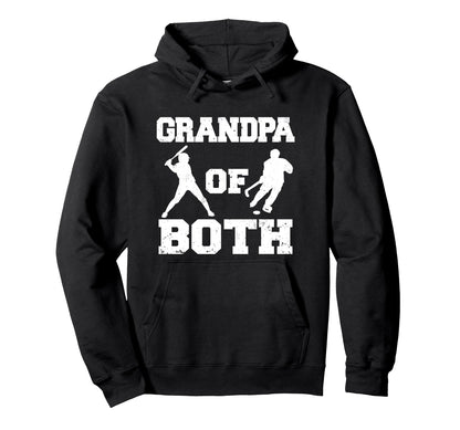 Grandpa Both Funny Baseball Hockey Grandpa Hoodie - Streetwear Style Unisex - T-Shirt, Sweatshirt, Hoodie