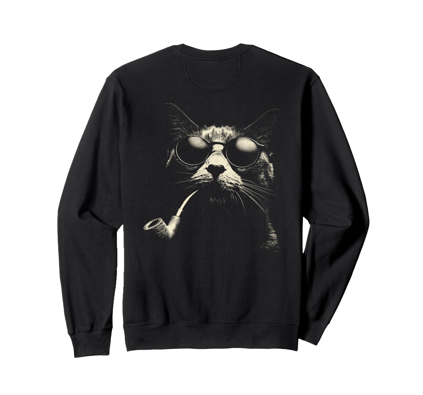 Cat Smoking Pipe Sunglasses Grunge Sweatshirt - Streetwear Style Unisex - T-Shirt, Sweatshirt, Hoodie