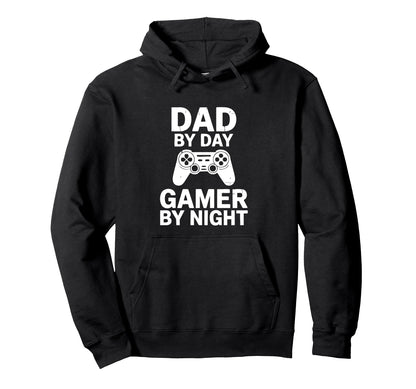 Dad Day Gamer Night Funny Gamer Dad Hoodie - Unique Graphic Unisex - T-Shirt, Sweatshirt, Hoodie