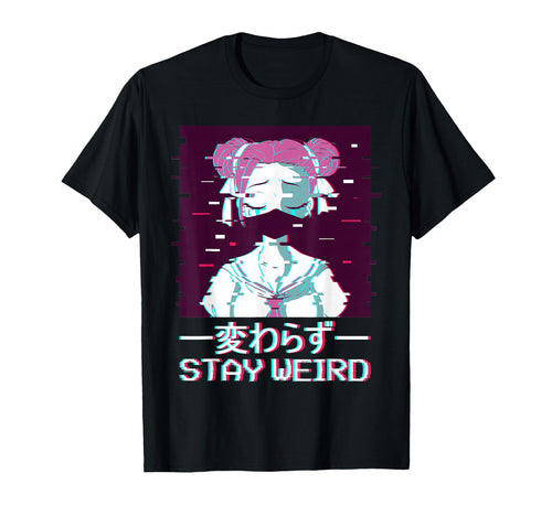 Stay Weird Geisha Japanese Vaporwave T-Shirt - Streetwear Style for Adults - T-Shirt, Sweatshirt, Hoodie