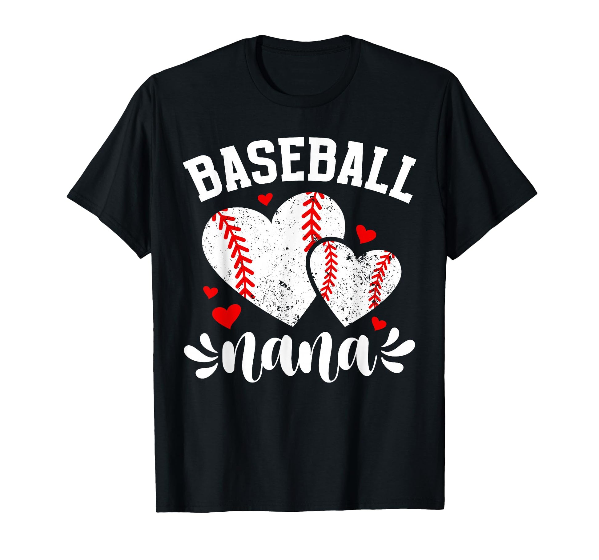 Baseball Nana Hearts Grandma Nana T-Shirt - Minimalist Print Unisex - T-Shirt, Sweatshirt, Hoodie