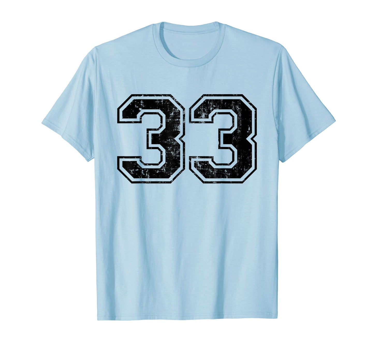 Number 33 Varsity Distressed Sport T-Shirt - Fun Novelty Design Unisex - T-Shirt, Sweatshirt, Hoodie