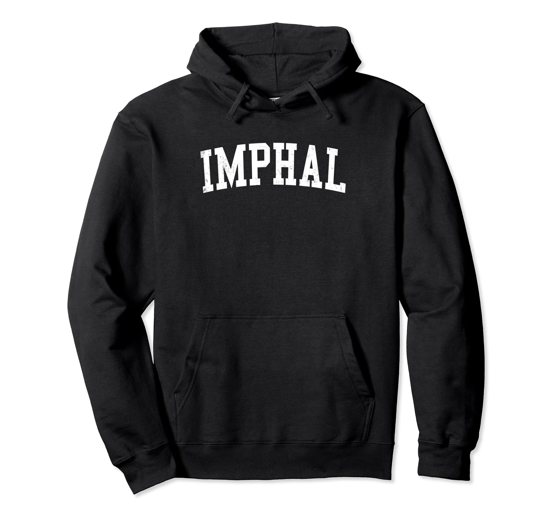 Imphal India Distressed White Varsity Hoodie - Unique Graphic Unisex - T-Shirt, Sweatshirt, Hoodie