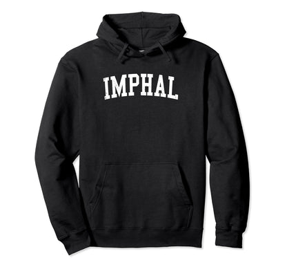 Imphal India Distressed White Varsity Hoodie - Unique Graphic Unisex - T-Shirt, Sweatshirt, Hoodie