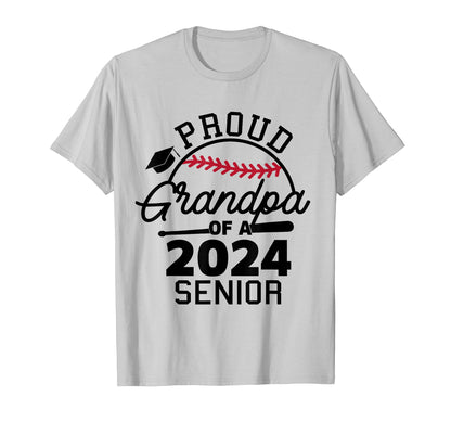 Proud Grandpa 2024 Senior Baseball T-Shirt - Graphic Print Men Women - T-Shirt, Sweatshirt, Hoodie