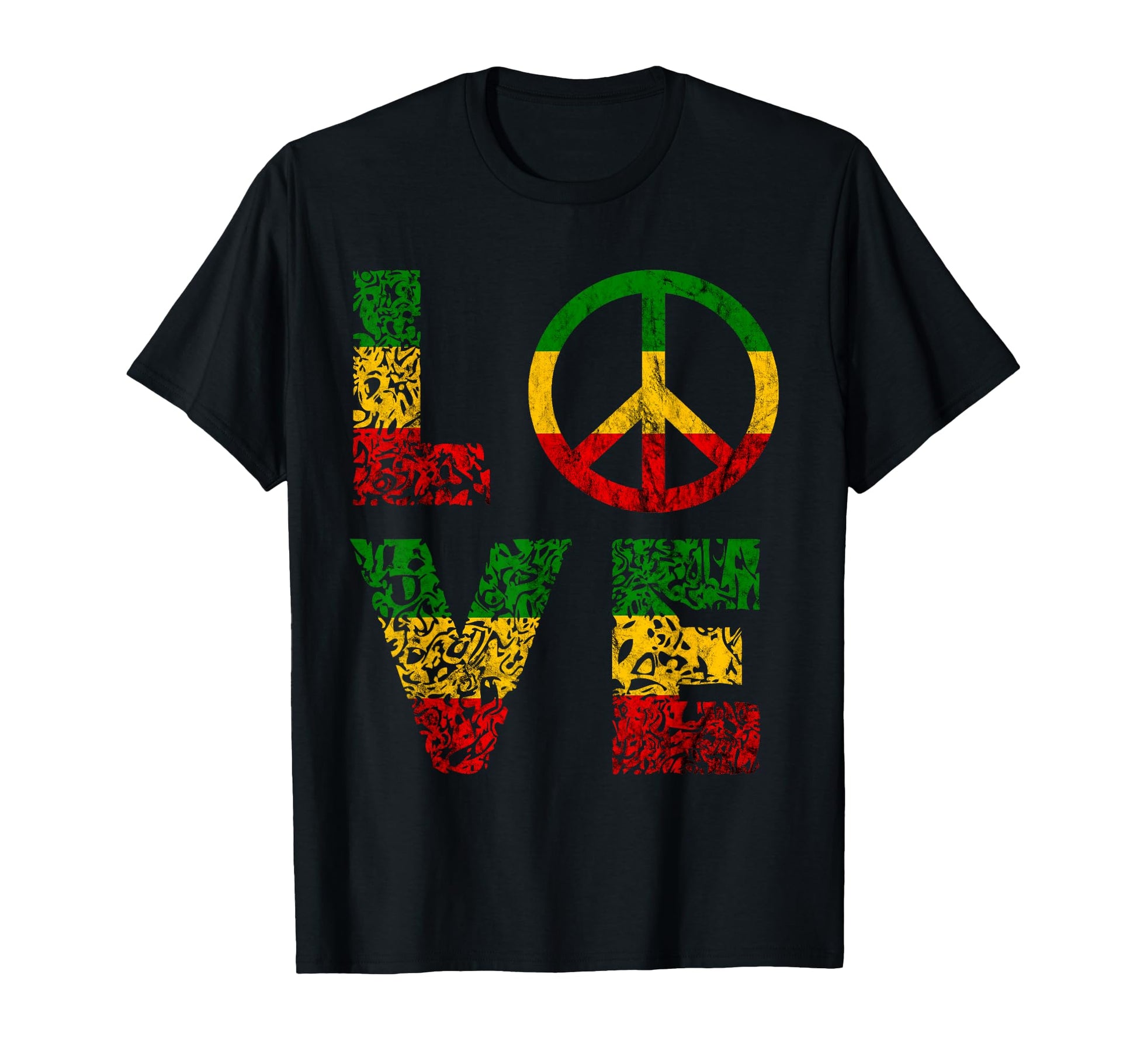 Reggae Peace Love Hippie Rasta Reggae T-Shirt - Trendy Graphic for Adults - T-Shirt, Sweatshirt, Hoodie
