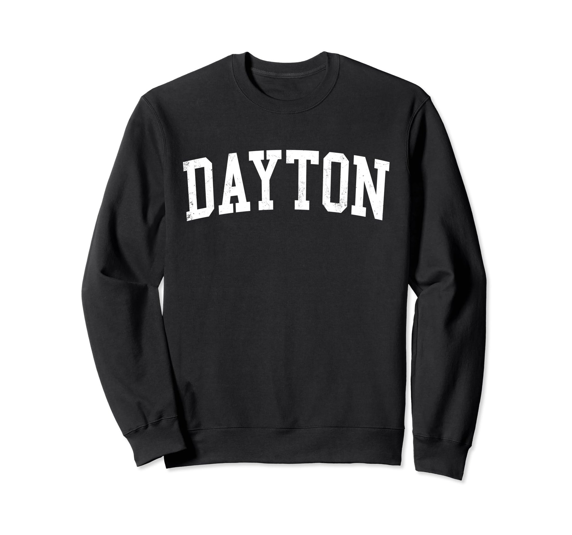 Dayton Nj Distressed White Varsity Sweatshirt - Trendy Graphic Men Women - T-Shirt, Sweatshirt, Hoodie