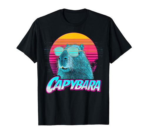 Capybara Capibara Sunglasses Vaporwave T-Shirt - Unique Graphic Men Women - T-Shirt, Sweatshirt, Hoodie