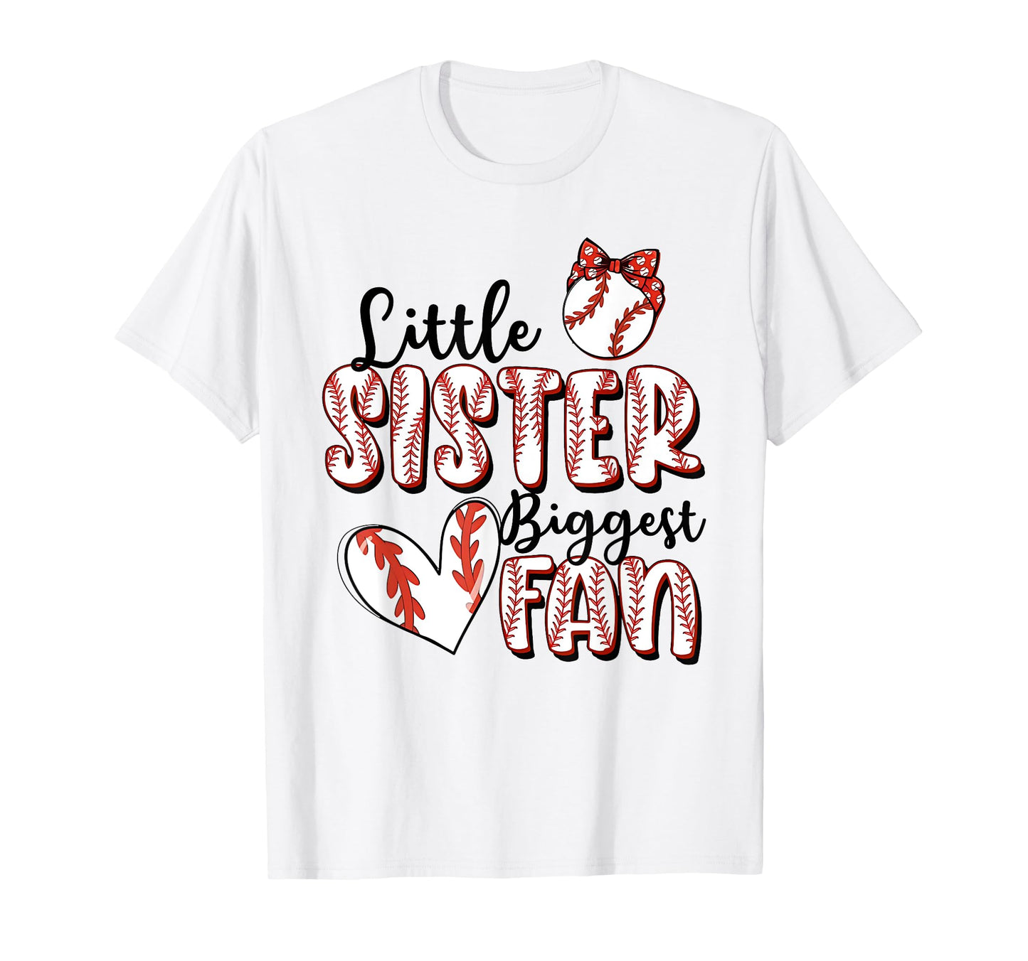 Baseball Sister Biggest Fan Sport T-Shirt - Minimalist Print Men Women - T-Shirt, Sweatshirt, Hoodie