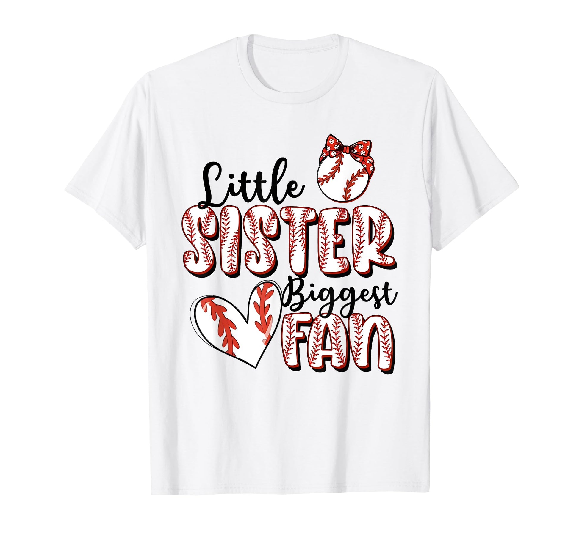 Baseball Sister Biggest Fan Sport T-Shirt - Minimalist Print Men Women - T-Shirt, Sweatshirt, Hoodie