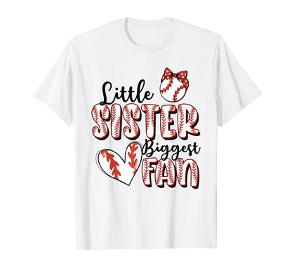 Baseball Sister Biggest Fan Sport T-Shirt - Minimalist Print Men Women - T-Shirt, Sweatshirt, Hoodie