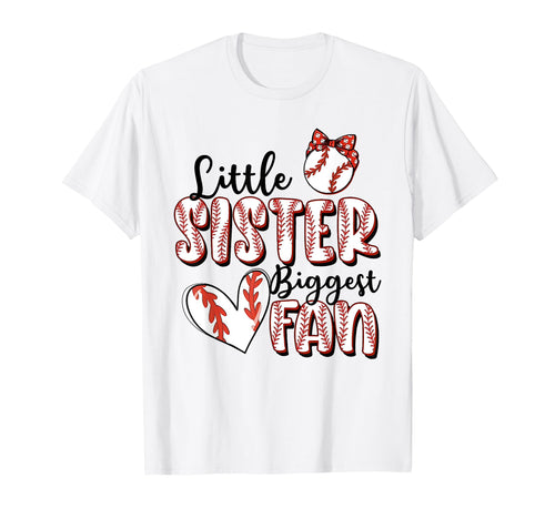 Baseball Sister Biggest Fan Sport T-Shirt - Minimalist Print Men Women - T-Shirt, Sweatshirt, Hoodie