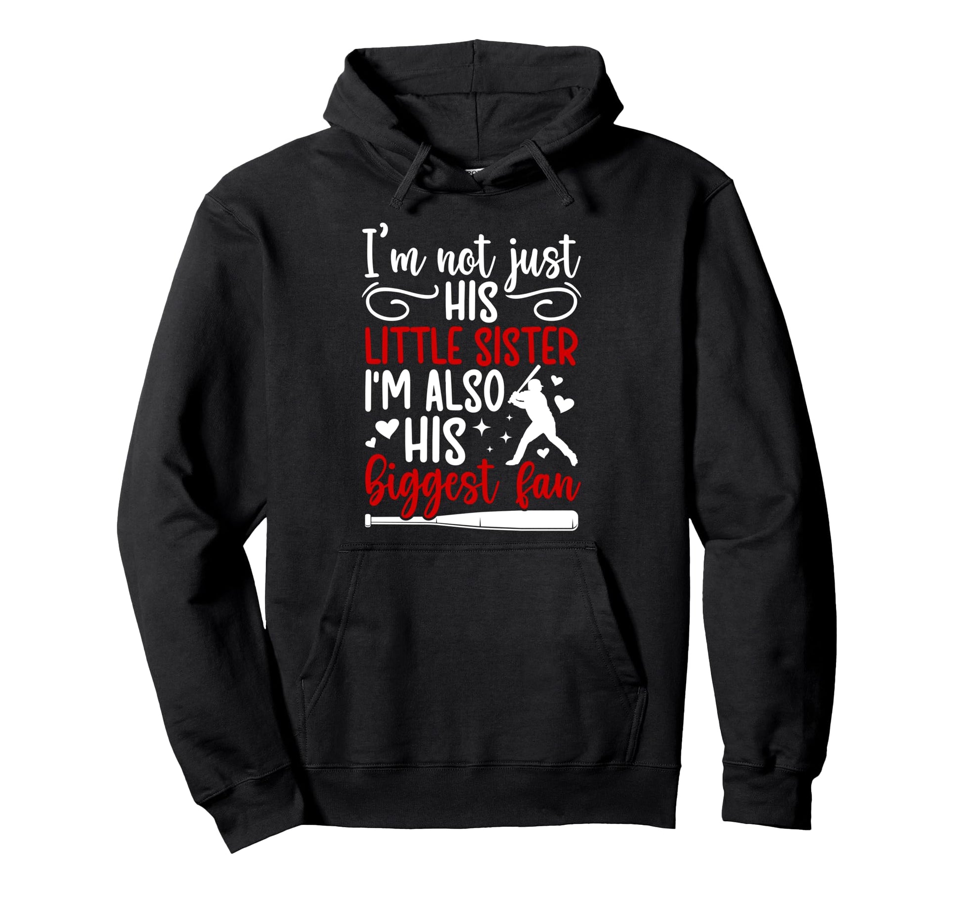 His Biggest Fan Baseball Sister Baseball Hoodie - Unique Graphic Men Women - T-Shirt, Sweatshirt, Hoodie