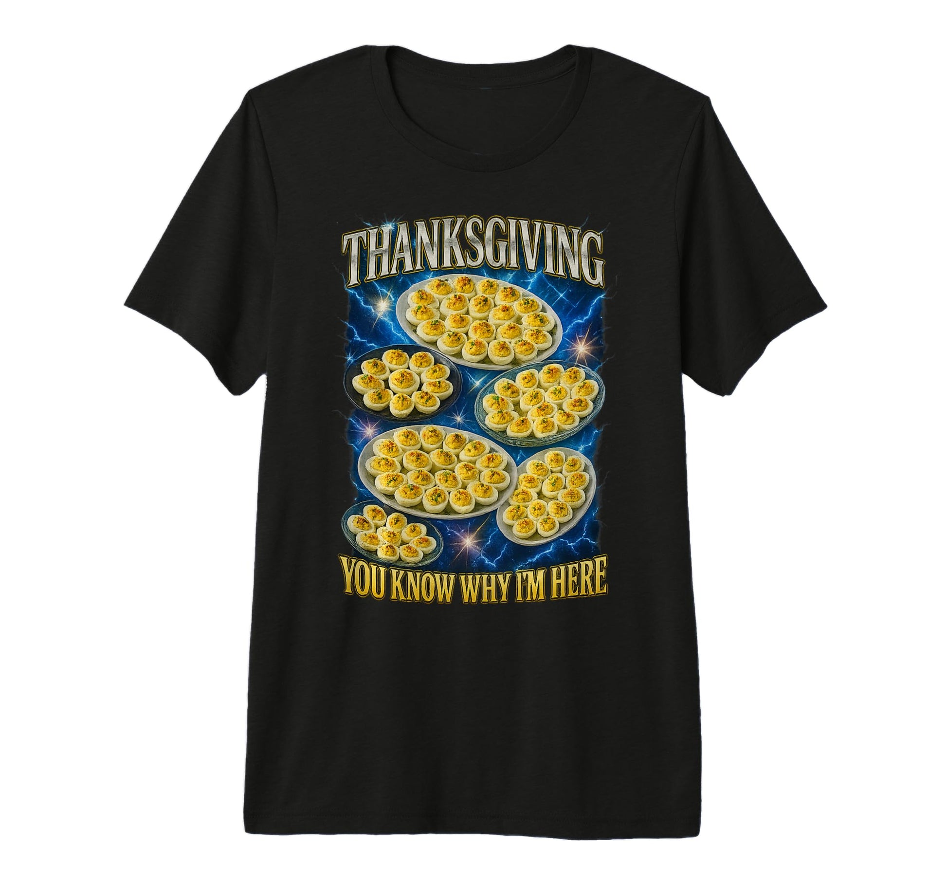 Thanksgiving 90S 2000S Deviled Eggs Hip T-Shirt - Trendy Graphic Men Women - T-Shirt, Sweatshirt, Hoodie