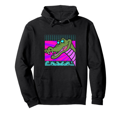 Aesthetic Vaporwave Outfits Crocodile Hoodie - Trendy Graphic Men Women - T-Shirt, Sweatshirt, Hoodie