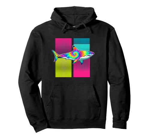 Tie Dye Shark Aesthetic Vaporwave Ocean Hoodie - Minimalist Print Unisex - T-Shirt, Sweatshirt, Hoodie