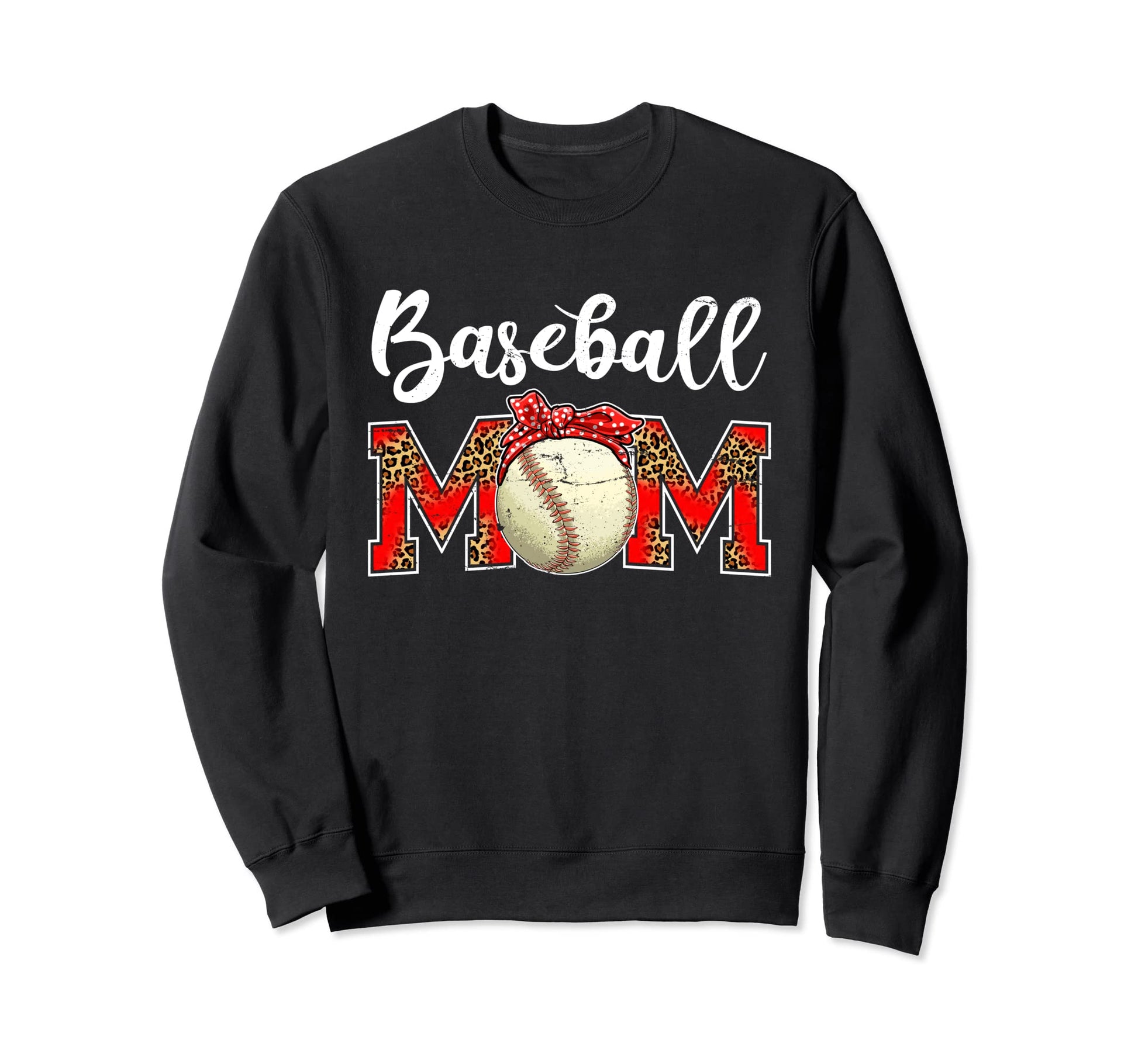 Baseball Mom Leopard Game Day Mom Sweatshirt - Custom Art Print Unisex - T-Shirt, Sweatshirt, Hoodie