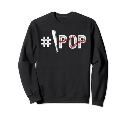 1 Pop Baseball Pop Baseball Player Sweatshirt - Novelty Apparel for Adults - T-Shirt, Sweatshirt, Hoodie
