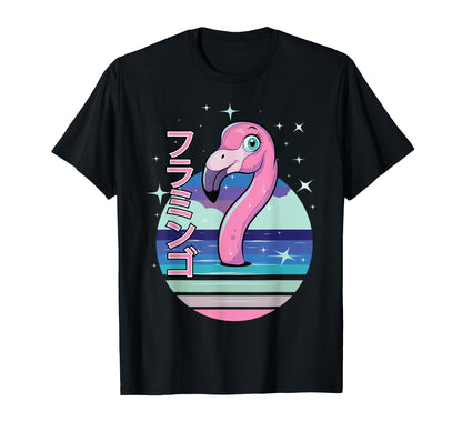 Pastel Goth Flamingo Japanese Kawaii T-Shirt - Aesthetic Graphic Unisex - T-Shirt, Sweatshirt, Hoodie
