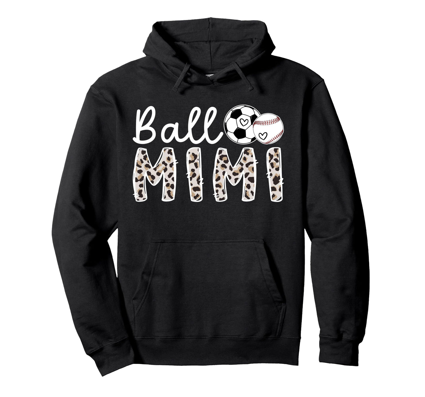 Ball Mimi Grandma Baseball Soccer Mimi Hoodie - Unique Graphic for Adults - T-Shirt, Sweatshirt, Hoodie