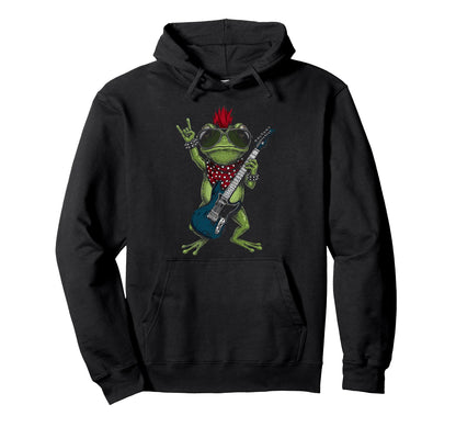 Funny Frog Playing Guitar Usa Hoodie - Streetwear Style Men Women - T-Shirt, Sweatshirt, Hoodie