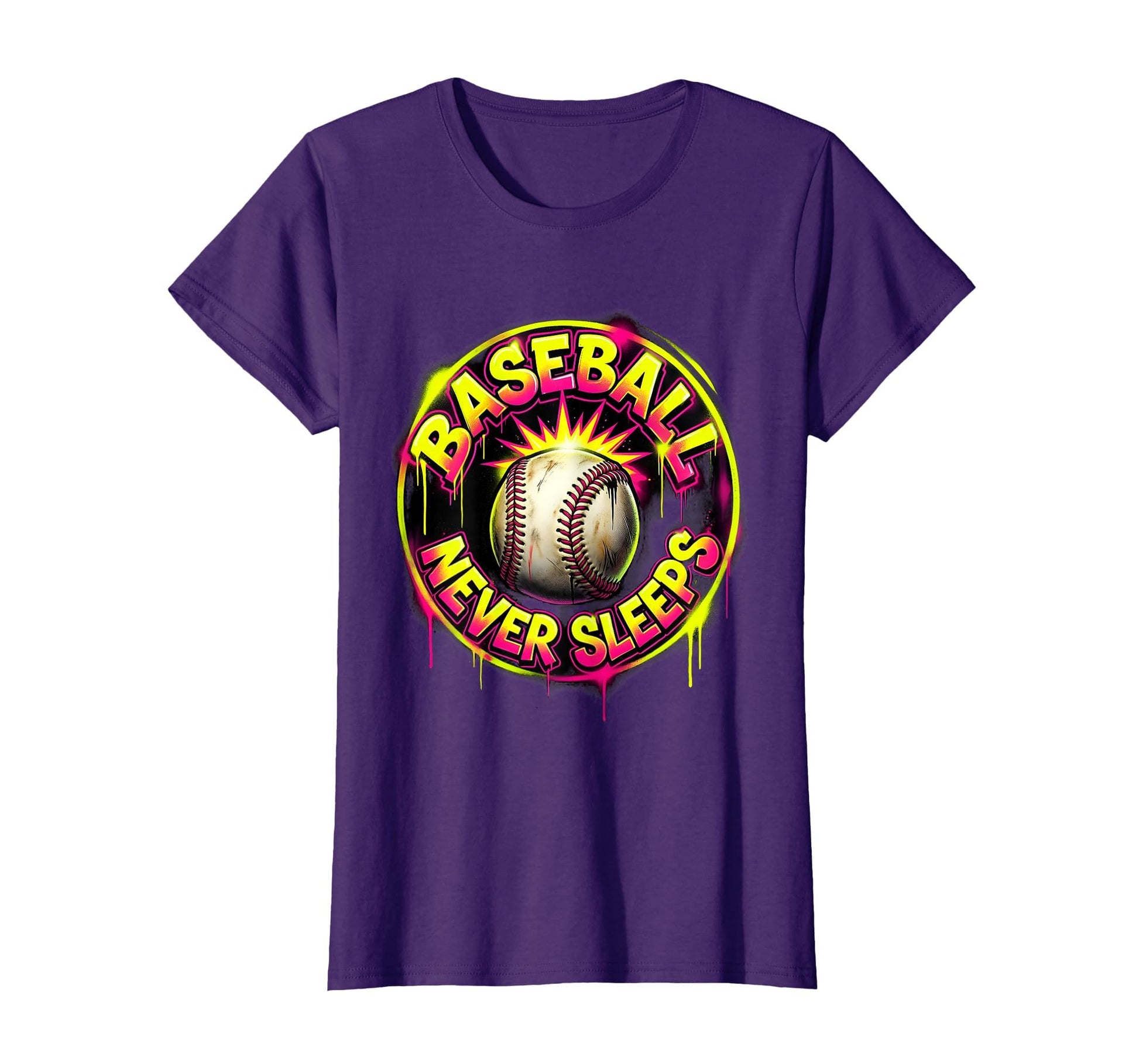 Baseball Never Sleeps Baseball Mom T-Shirt - Trendy Graphic for Adults - T-Shirt, Sweatshirt, Hoodie
