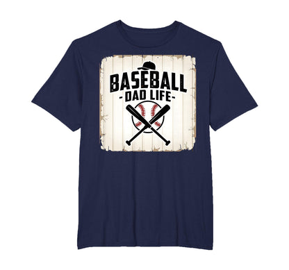 Baseball Dad Life Proud Father T-Shirt - Casual Everyday Wear for Adults - T-Shirt, Sweatshirt, Hoodie