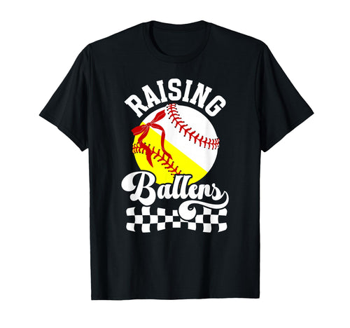 Raising Ballers Proud Baseball Softball T-Shirt - Graphic Print for Adults - T-Shirt, Sweatshirt, Hoodie