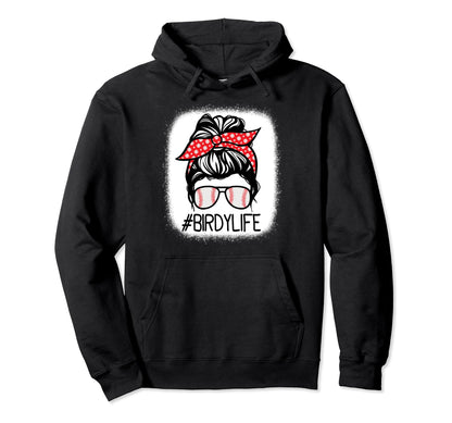 Birdy Bleached Messy Bun Baseball Hoodie - Casual Everyday Wear Unisex - T-Shirt, Sweatshirt, Hoodie