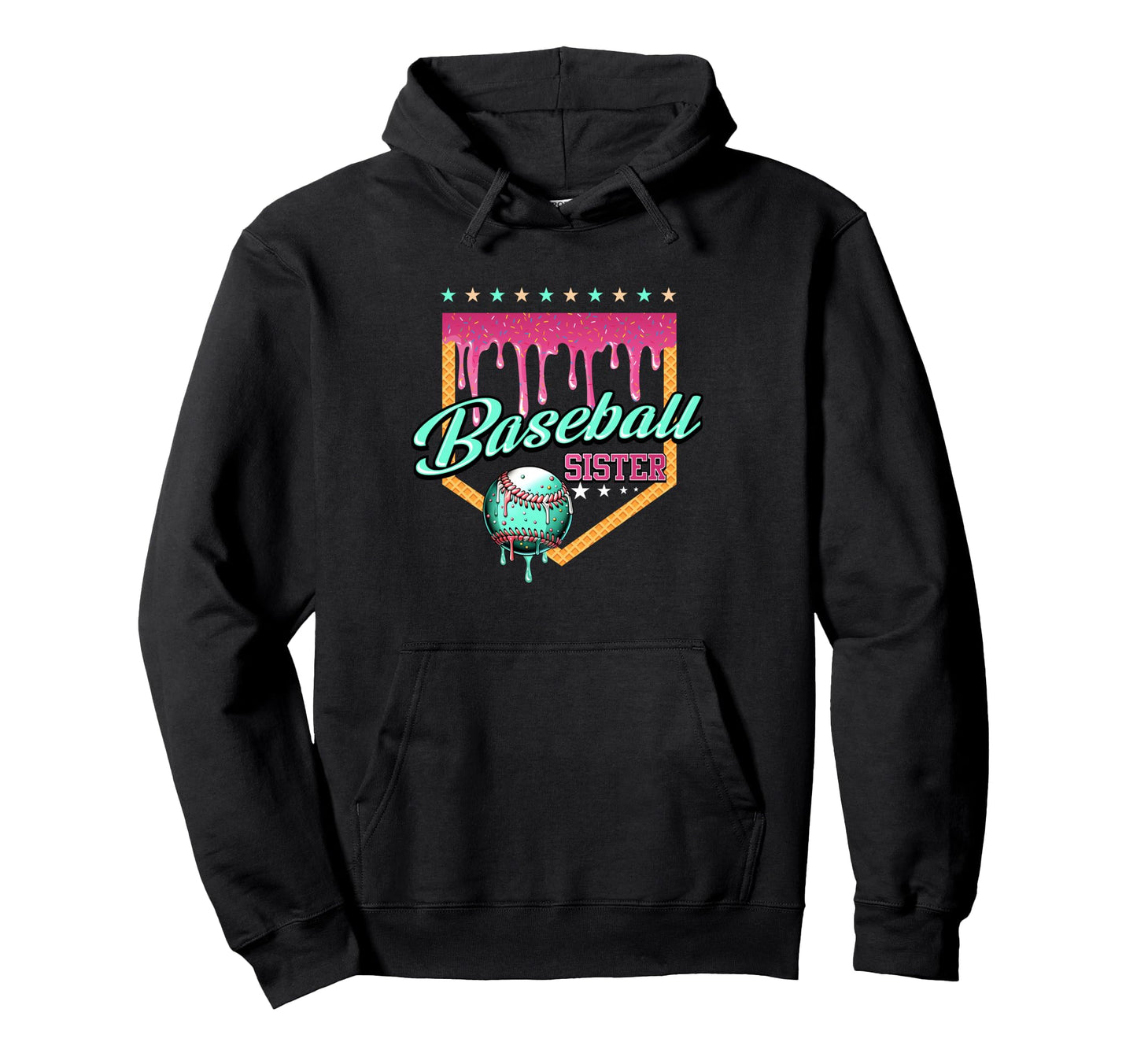 Baseball Sister Drip Home Plate Dripping Hoodie - Minimalist Print Unisex - T-Shirt, Sweatshirt, Hoodie