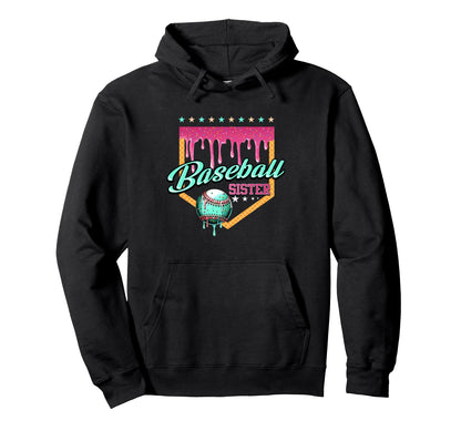 Baseball Sister Drip Home Plate Dripping Hoodie - Minimalist Print Unisex - T-Shirt, Sweatshirt, Hoodie