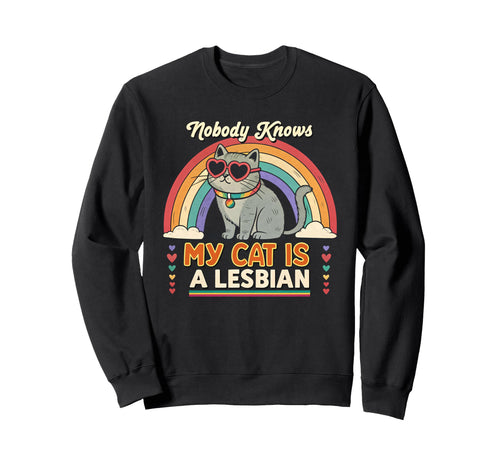 Lesbian Cat Pride Rainbow Lgbtq Sweatshirt - Streetwear Style Unisex - T-Shirt, Sweatshirt, Hoodie