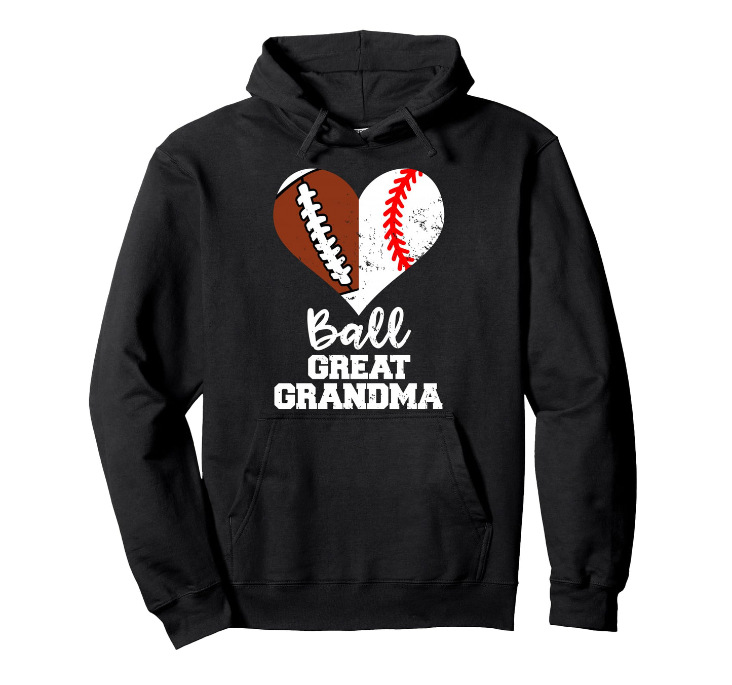 Ball Great Grandma Heart Funny Football Hoodie - Novelty Apparel Men Women - T-Shirt, Sweatshirt, Hoodie