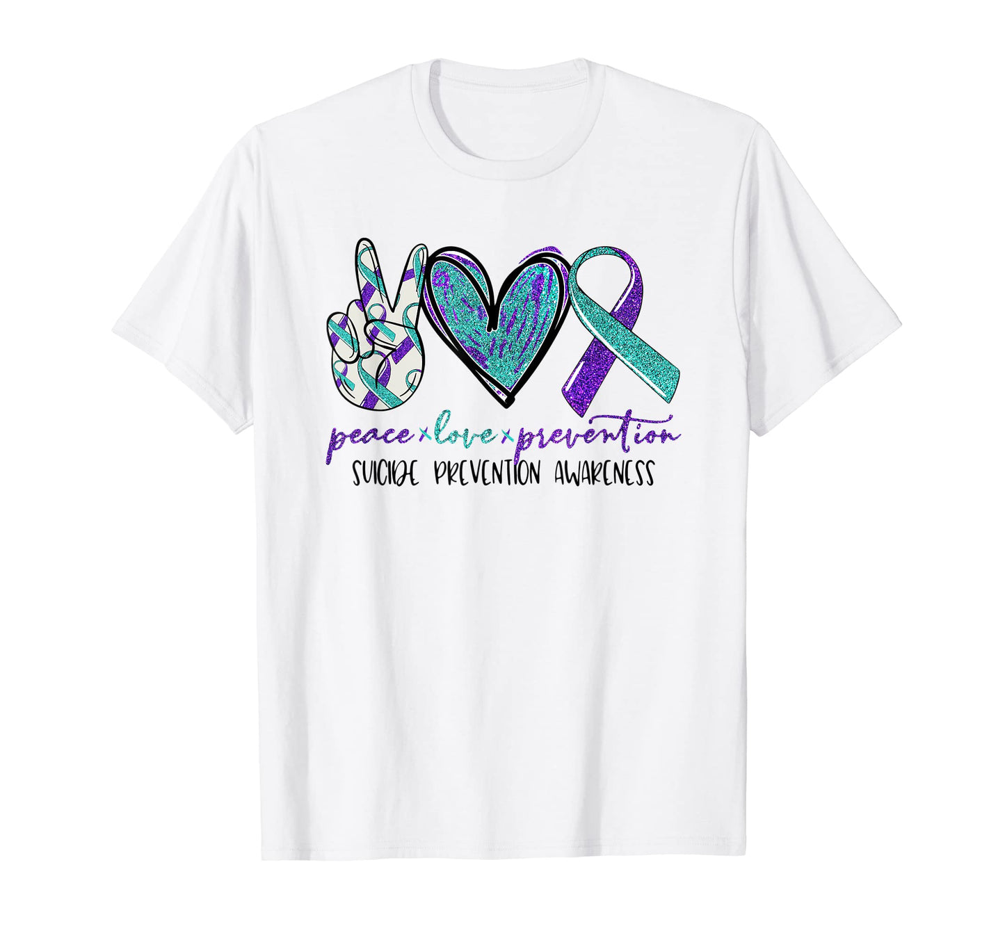 Peace Love Prevention Suicide T-Shirt - Graphic Print for Adults - T-Shirt, Sweatshirt, Hoodie