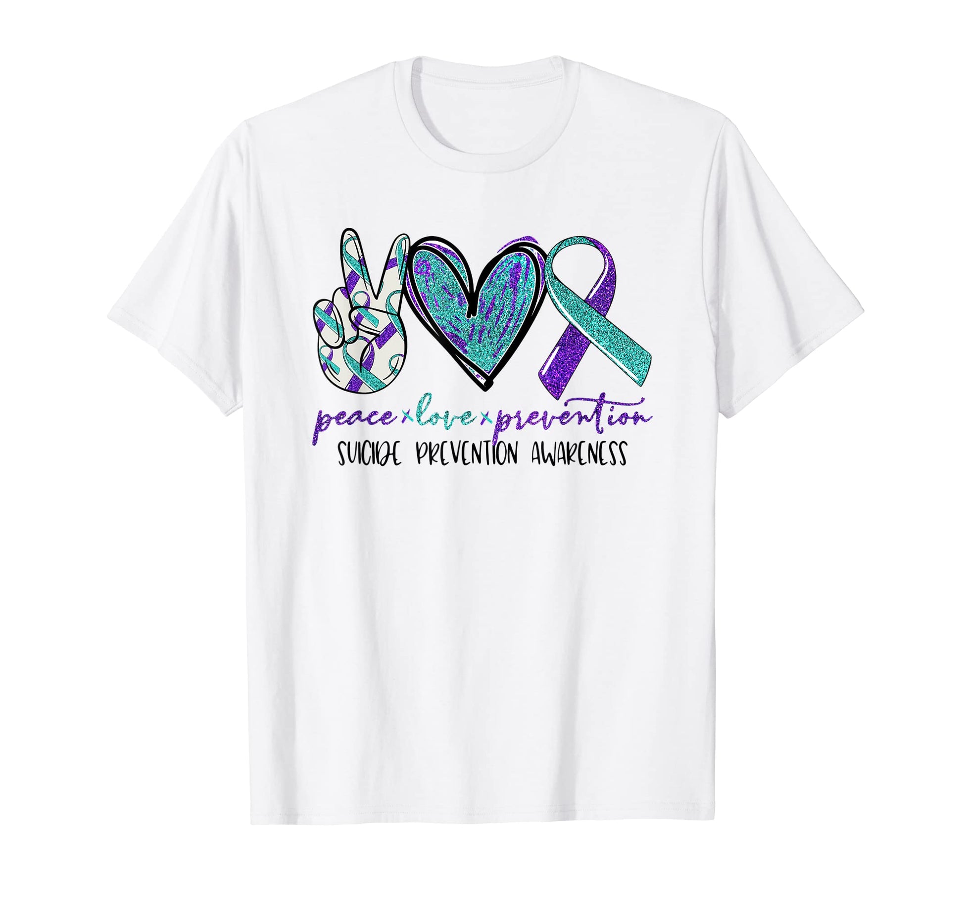 Peace Love Prevention Suicide T-Shirt - Graphic Print for Adults - T-Shirt, Sweatshirt, Hoodie