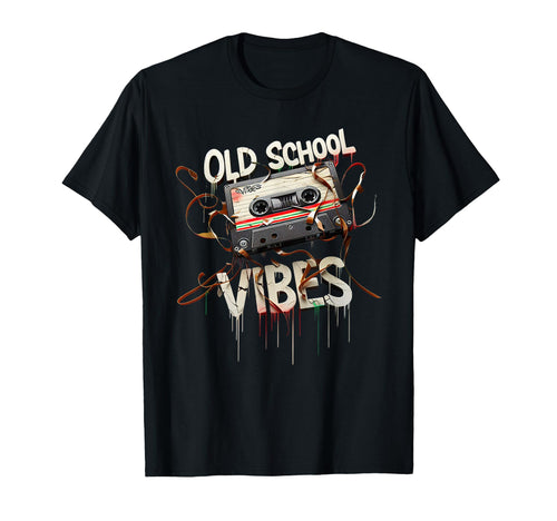 Old School Vibes Cassette Tape T-Shirt - Custom Art Print Men Women - T-Shirt, Sweatshirt, Hoodie