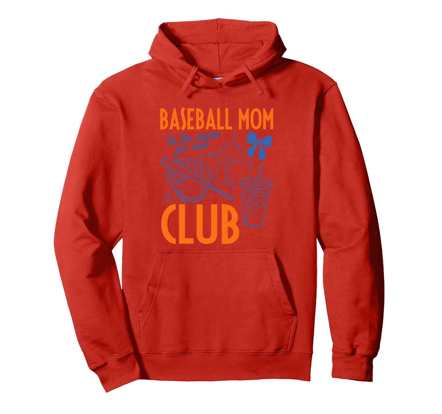 Baseball Mom Club Tis Season Runs Hoodie - Minimalist Print for Adults - T-Shirt, Sweatshirt, Hoodie