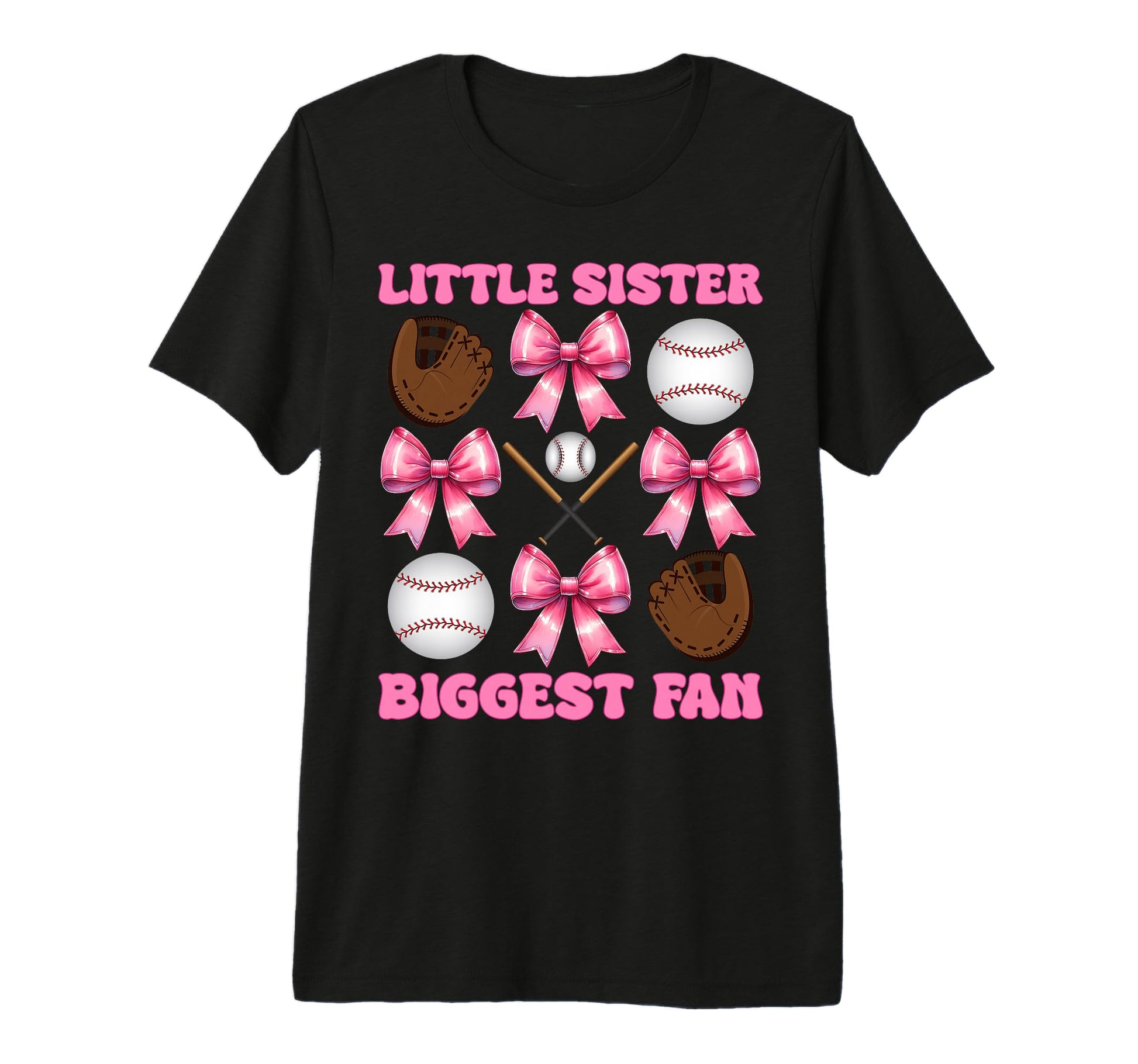 Baseball Sister Coquette Bow Little T-Shirt - Streetwear Style Men Women - T-Shirt, Sweatshirt, Hoodie