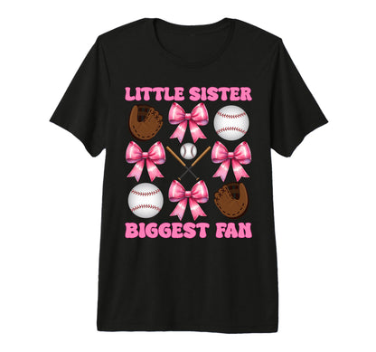 Baseball Sister Coquette Bow Little T-Shirt - Streetwear Style Men Women - T-Shirt, Sweatshirt, Hoodie