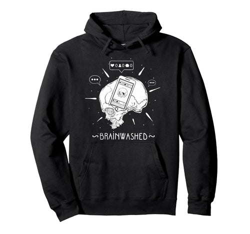 Brainwashed Skull Aesthetic Edgy Hoodie - Minimalist Print Men Women - T-Shirt, Sweatshirt, Hoodie