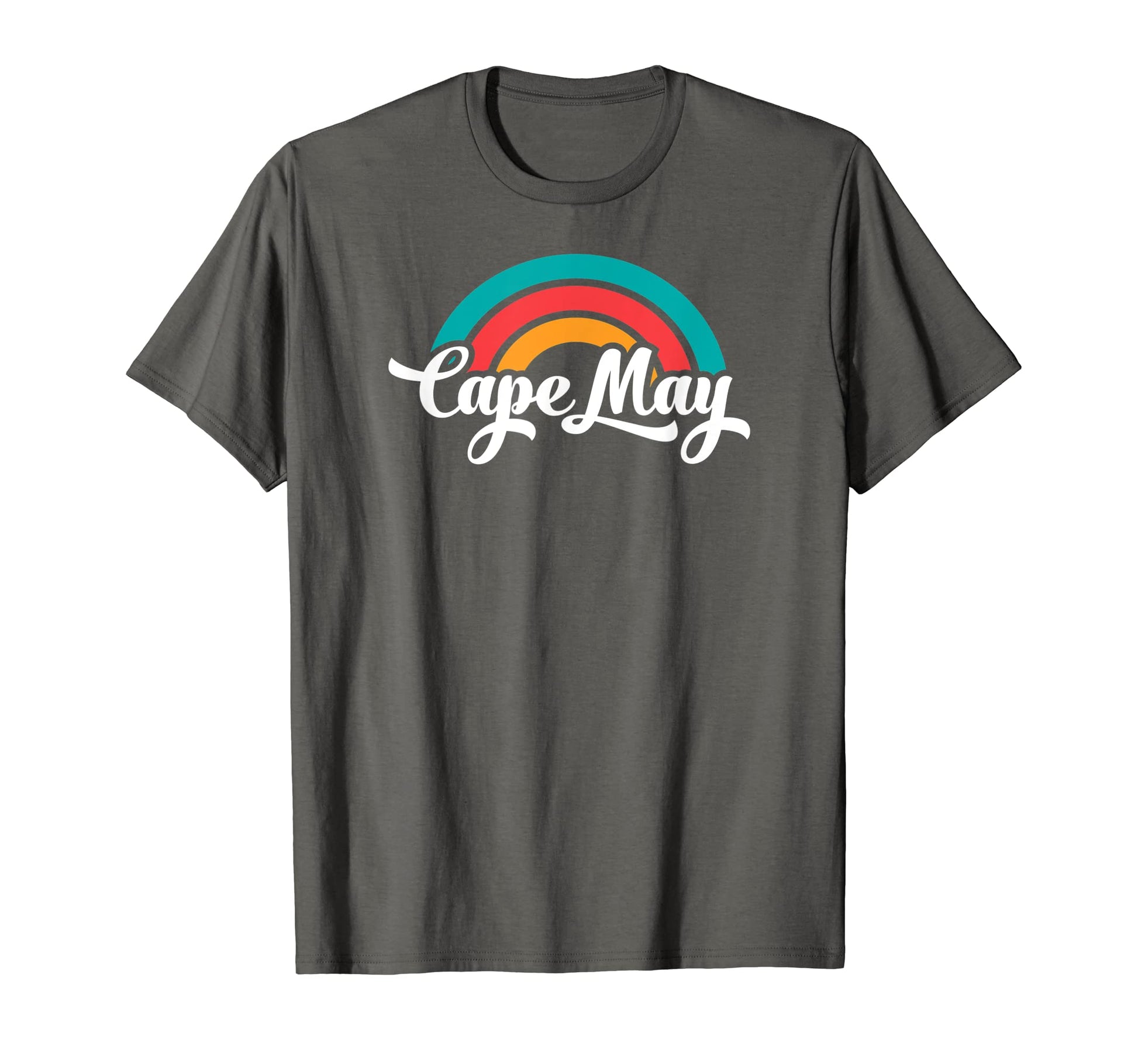 Cape May Nj Script Rainbow T-Shirt - Casual Everyday Wear for Adults - T-Shirt, Sweatshirt, Hoodie