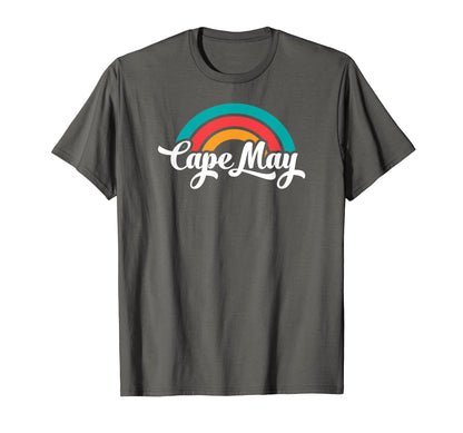 Cape May Nj Script Rainbow T-Shirt - Casual Everyday Wear for Adults - T-Shirt, Sweatshirt, Hoodie