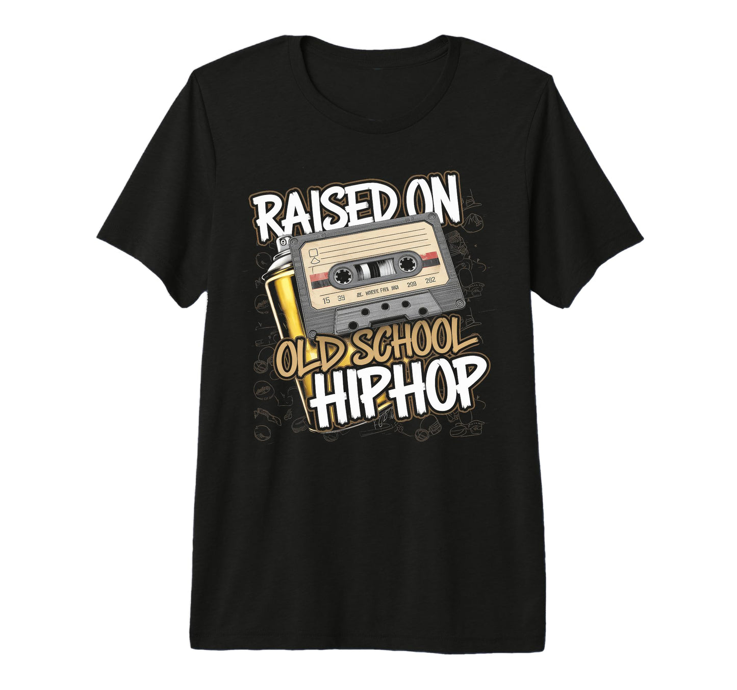 Raised Old School Hip Hop Cassette T-Shirt - Trendy Graphic Men Women - T-Shirt, Sweatshirt, Hoodie