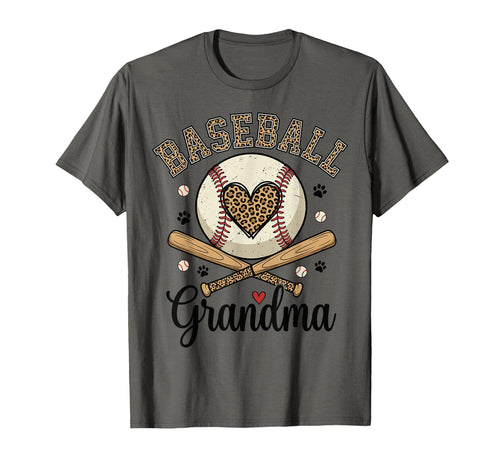 Leopard Baseball Grandma Heart Paw T-Shirt - Aesthetic Graphic Men Women - T-Shirt, Sweatshirt, Hoodie
