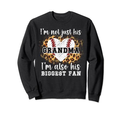 Biggest Fan Baseball Grandma Sweatshirt - Aesthetic Graphic for Adults - T-Shirt, Sweatshirt, Hoodie